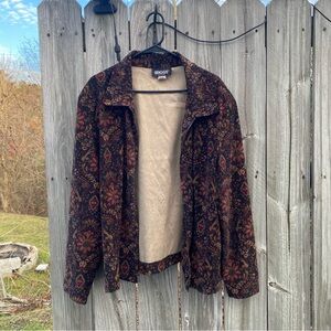 Vintage Retro Cottagecore Floral Paisley Briggs Patterned Jacket